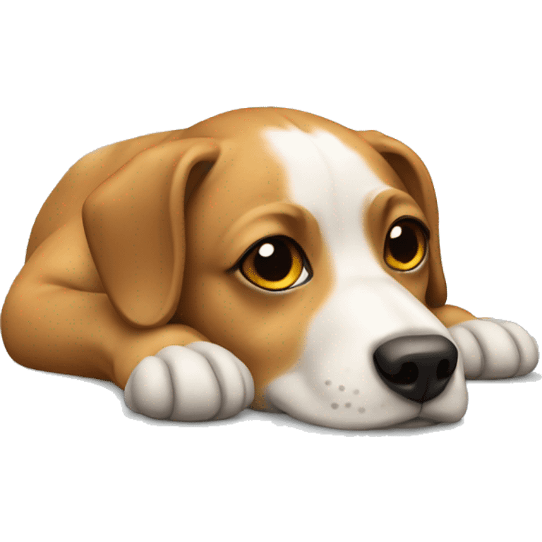 Realistic dog laying down emoji