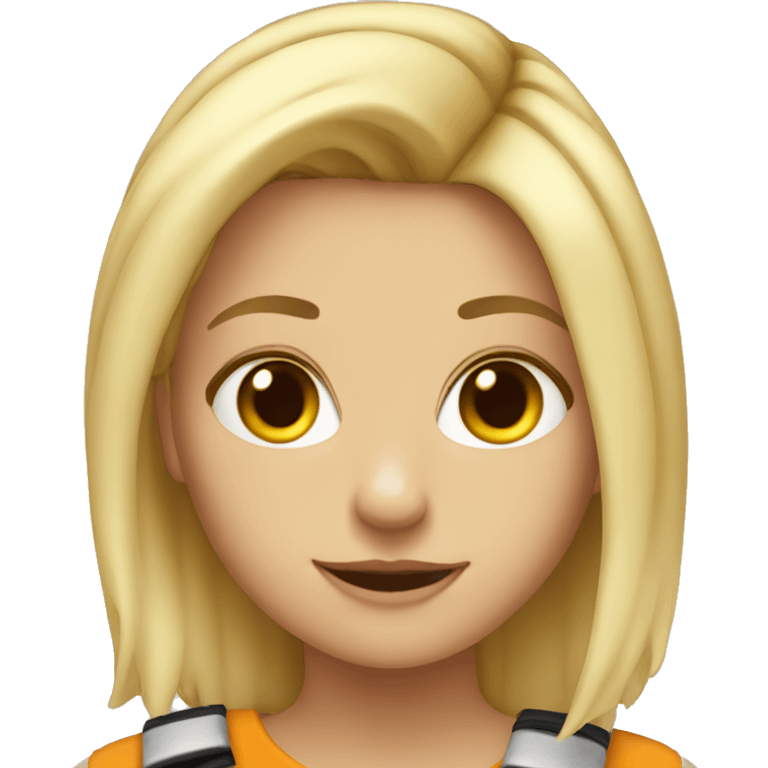 Blonde girl with a tigre  emoji