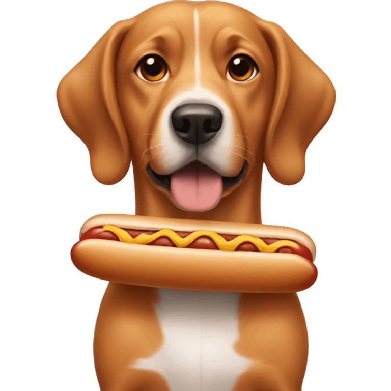 Dog with hotdogs emoji