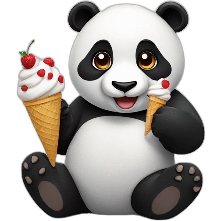 Panda eating ice cream emoji