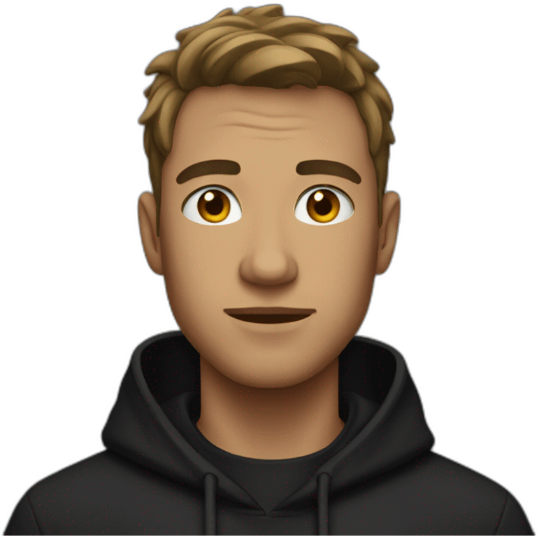 guy in a black hoodie emoji