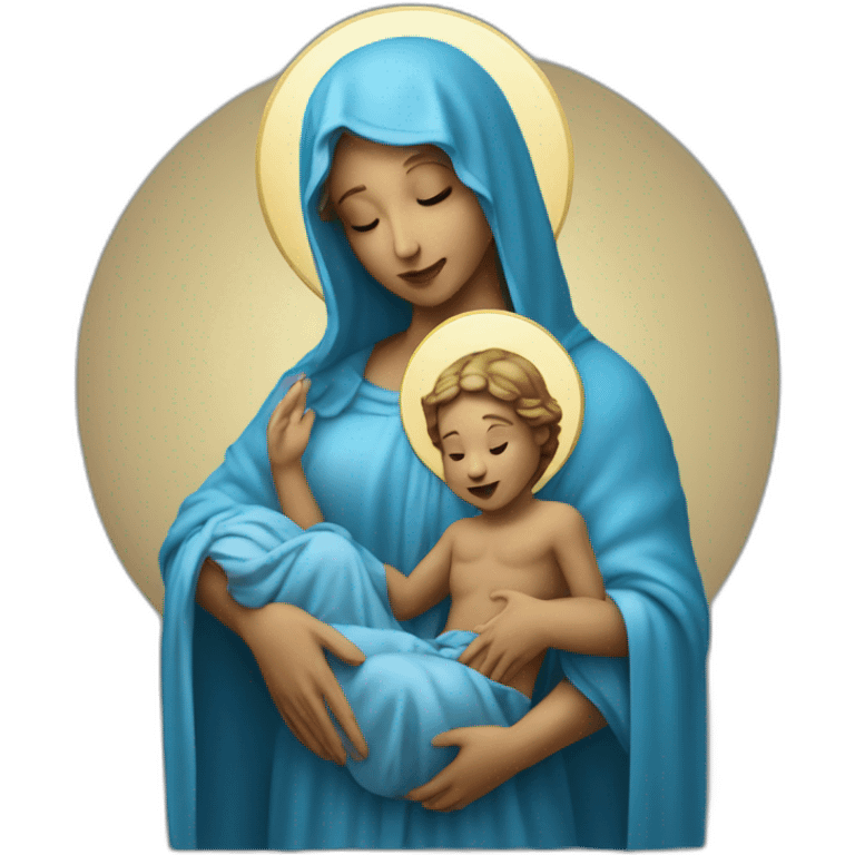 Madona with child jesus blue clothes emoji