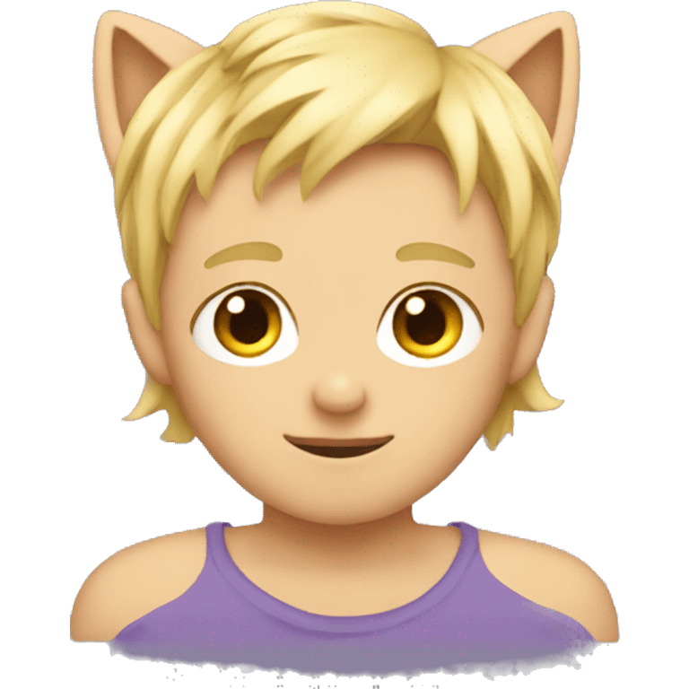 a blonde boy with cat ears  emoji