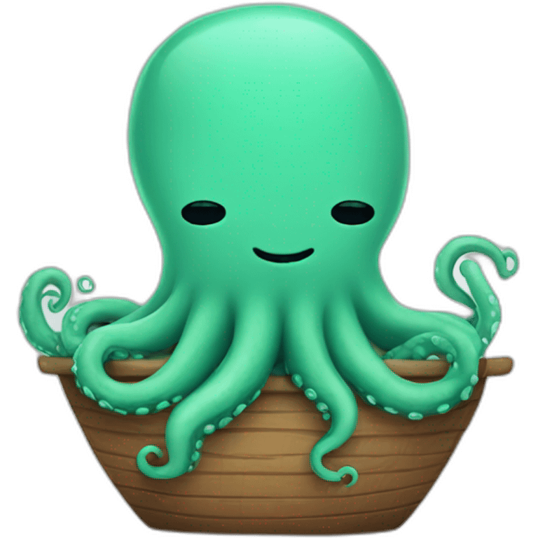 a cute kraken with closed eyes relaxing emoji