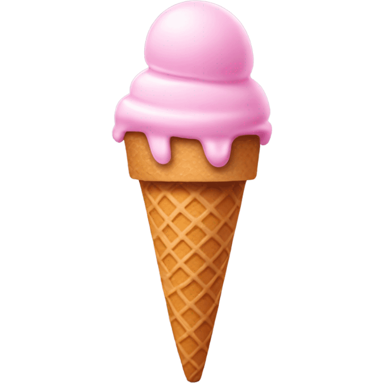 Pink cartoon ice cream cone 3 scoops  emoji