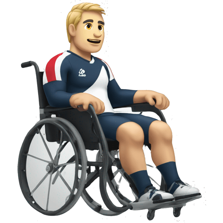 A rugby player in a wheelchair emoji