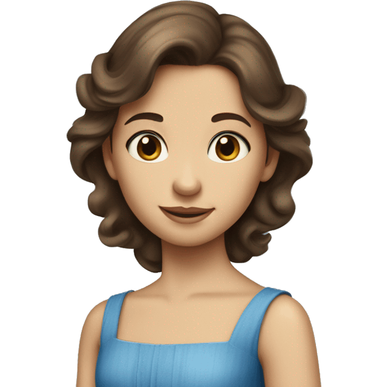 Girl with brown hair and blue dress from princess and the pauper emoji