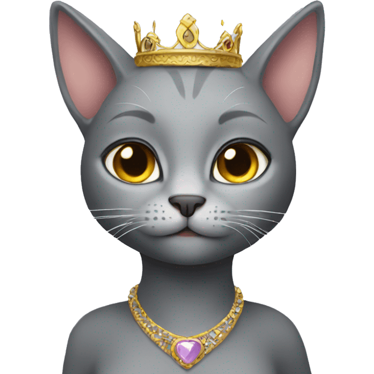 Grey cat princess  emoji