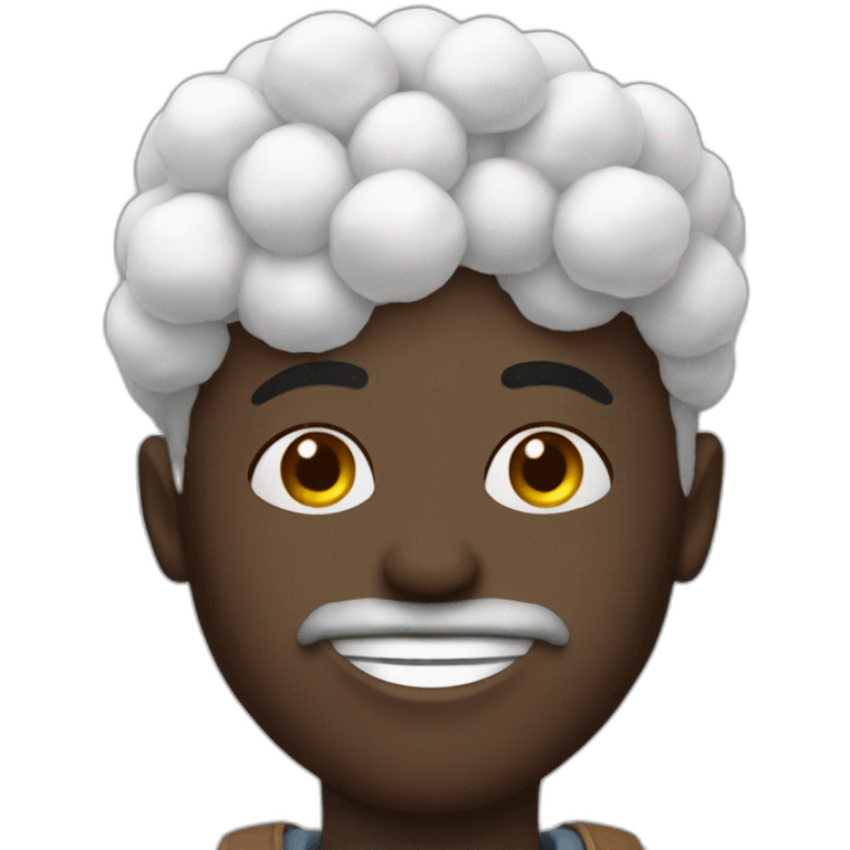 Black guy with cotton emoji