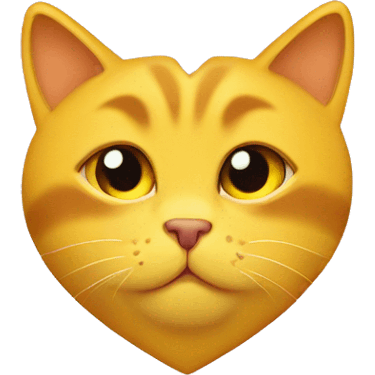 Yellow Cat eye heart emoji