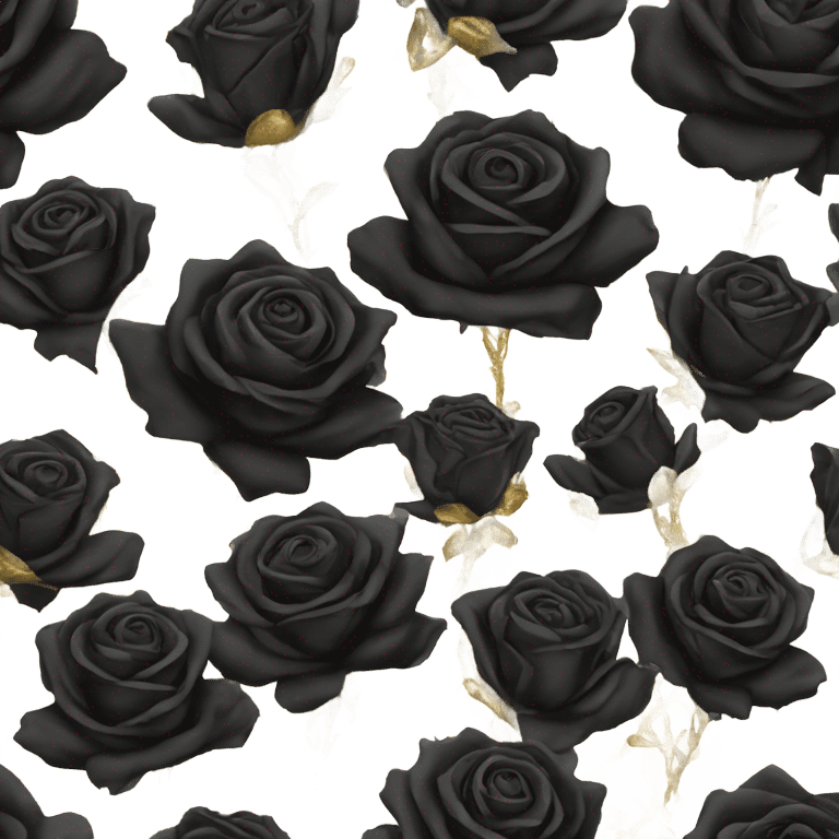 Black roses with gold lace  emoji