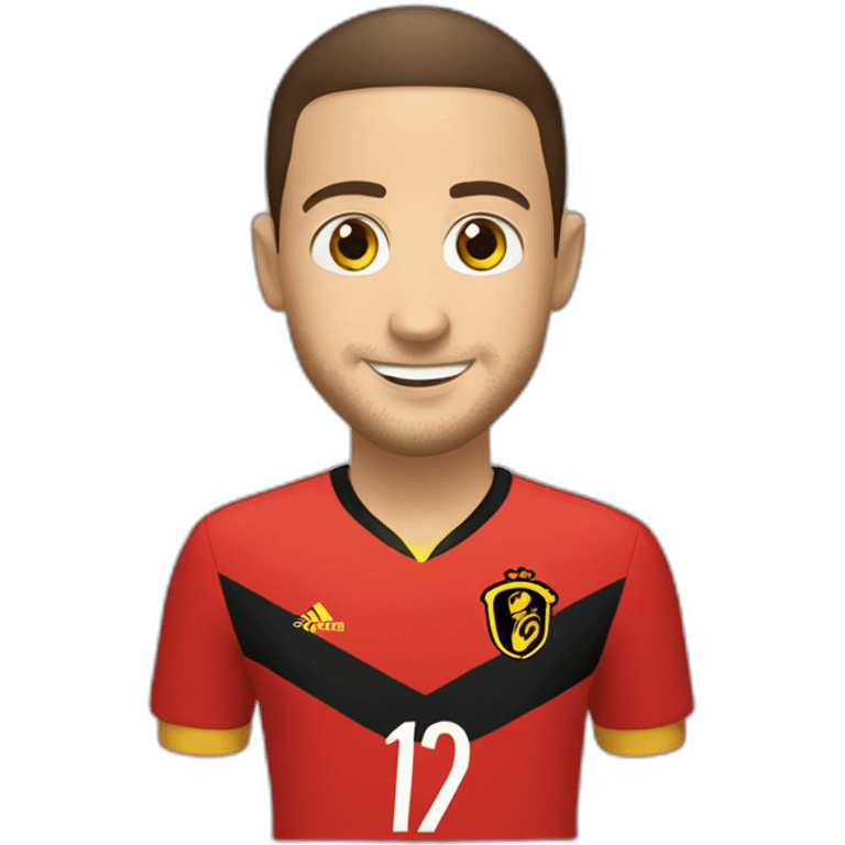 Eden hazard avec une vareuse de la belgique emoji