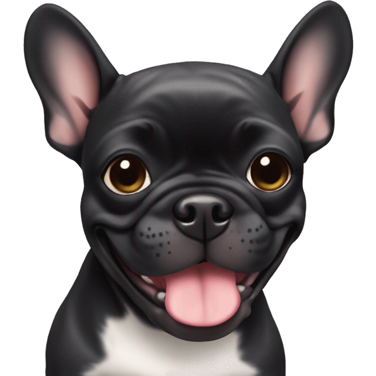 A cute black frenchie dog  emoji