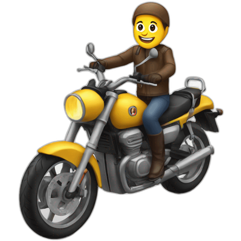 Emoji chat sur une moto emoji