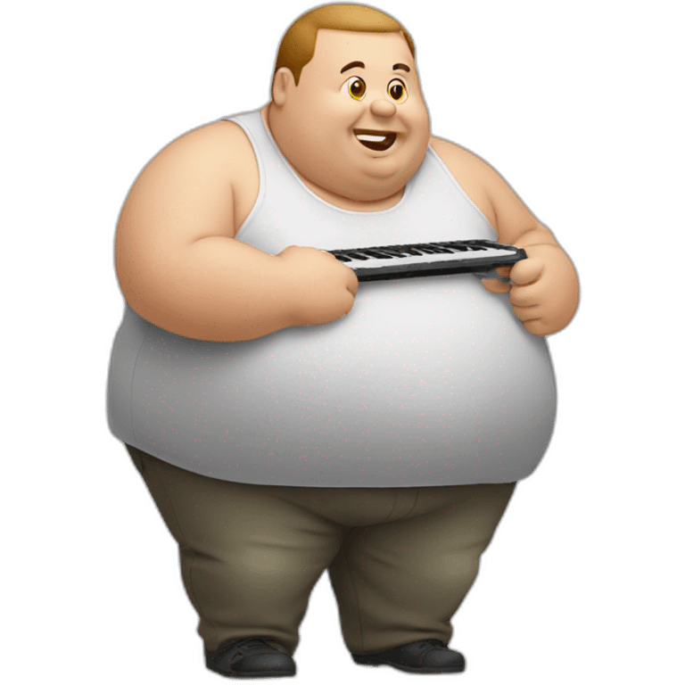 Fat man with keyboard emoji