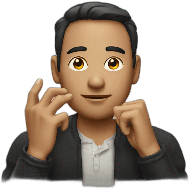 Man wearing a gold ring on finger emoji