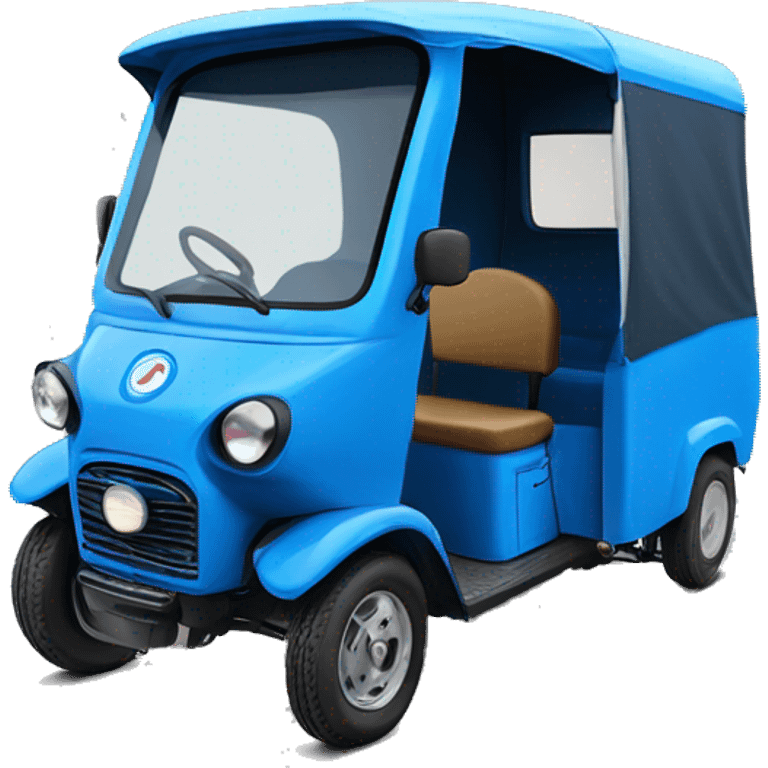 Reverse 3 wheeler tuk tuk blue  emoji