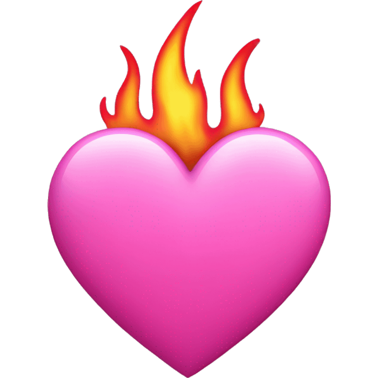 Pink heart with pink flames emoji