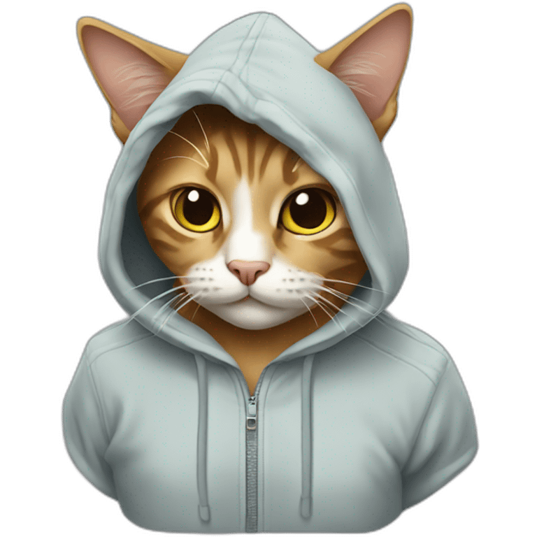 Cat wearing hoodie  emoji