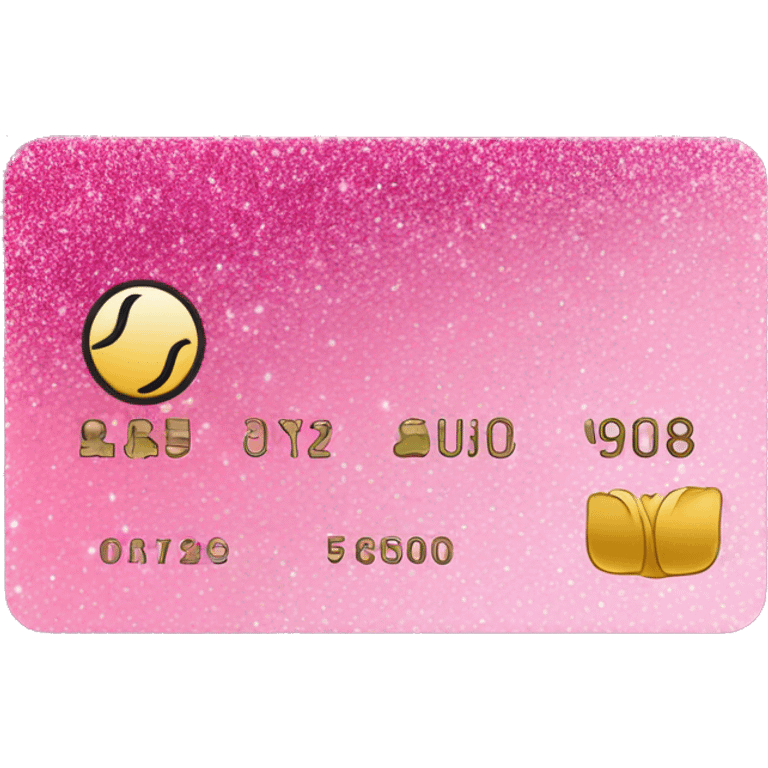 Pink ombre glitter debit card  emoji