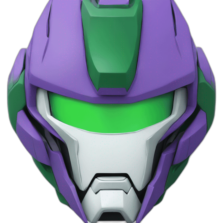 purple and green freedom gundam mecha face emoji