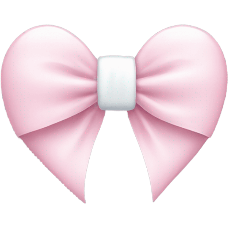 Pastel pink heart with white bow emoji