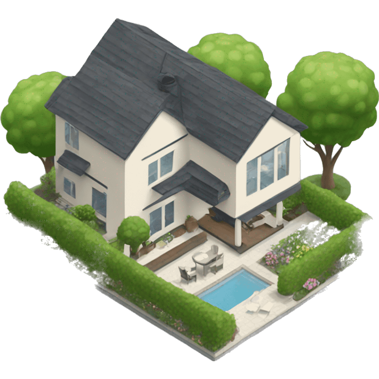 modern house with garden  emoji