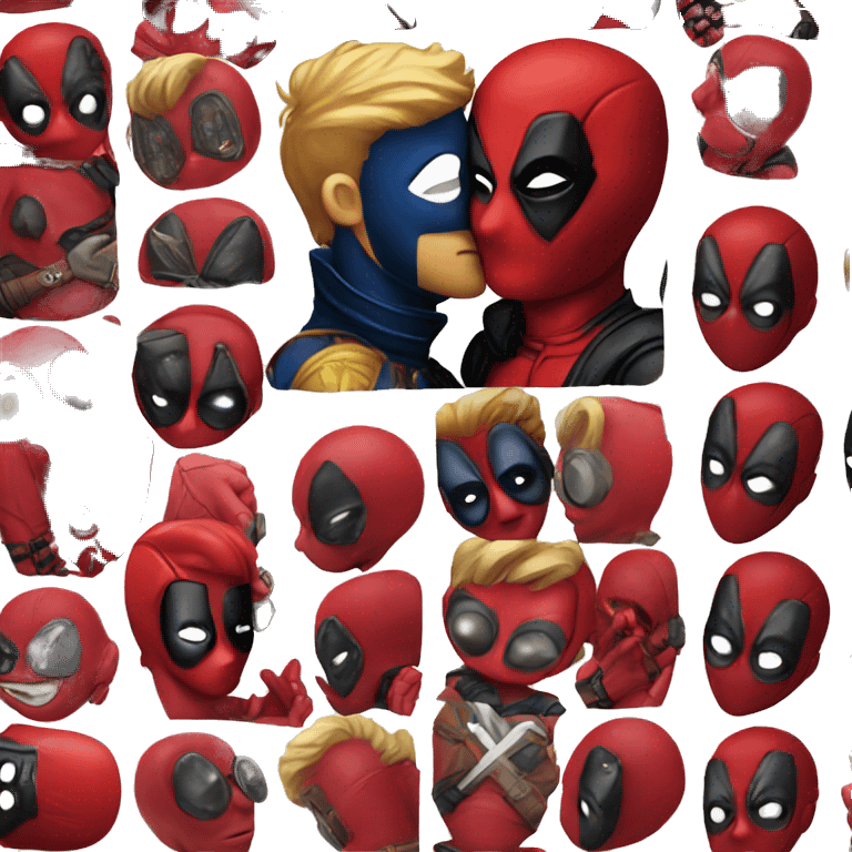 Homelander kissing Deadpool emoji