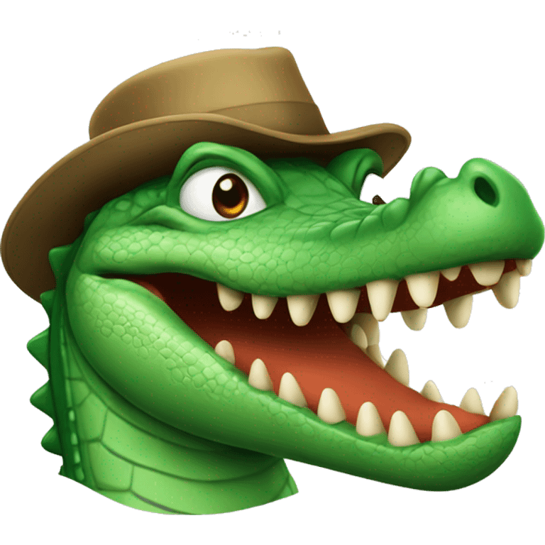 Crocodile with hat  emoji