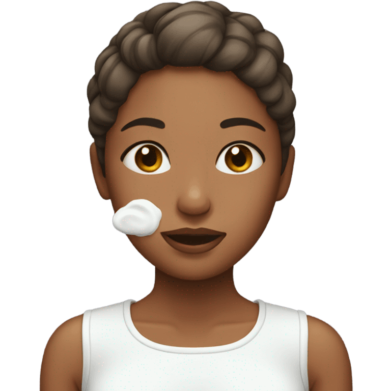 Girl with lotion on her face emoji