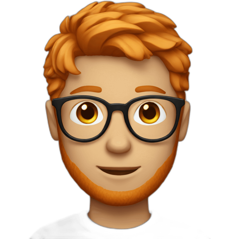 ginger guy with circle glasses, short hair and stubble emoji