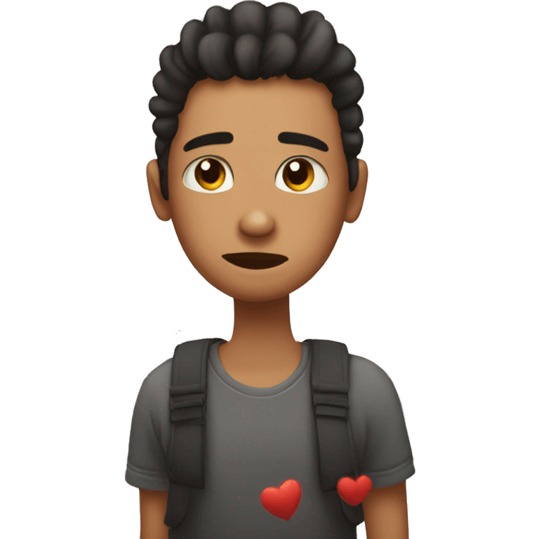 carita triste con corazones rotos negros emoji