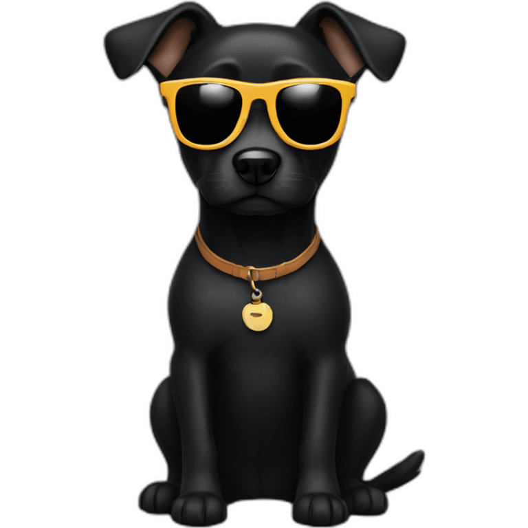 Black dog with sunglasses emoji