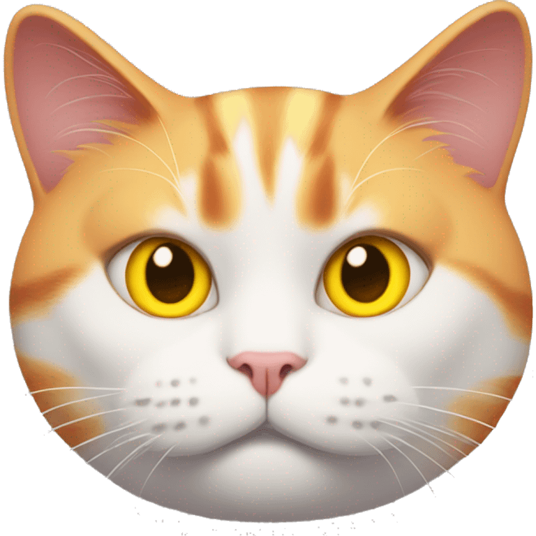 Fat red white cat with yellow eyes looking directly into the camera emoji