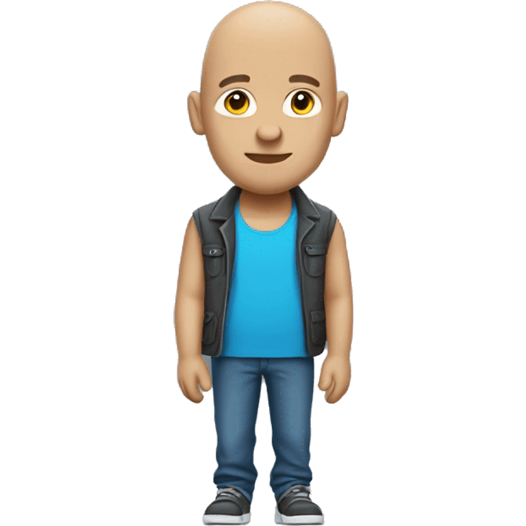 cool bald guy in blue shirt emoji