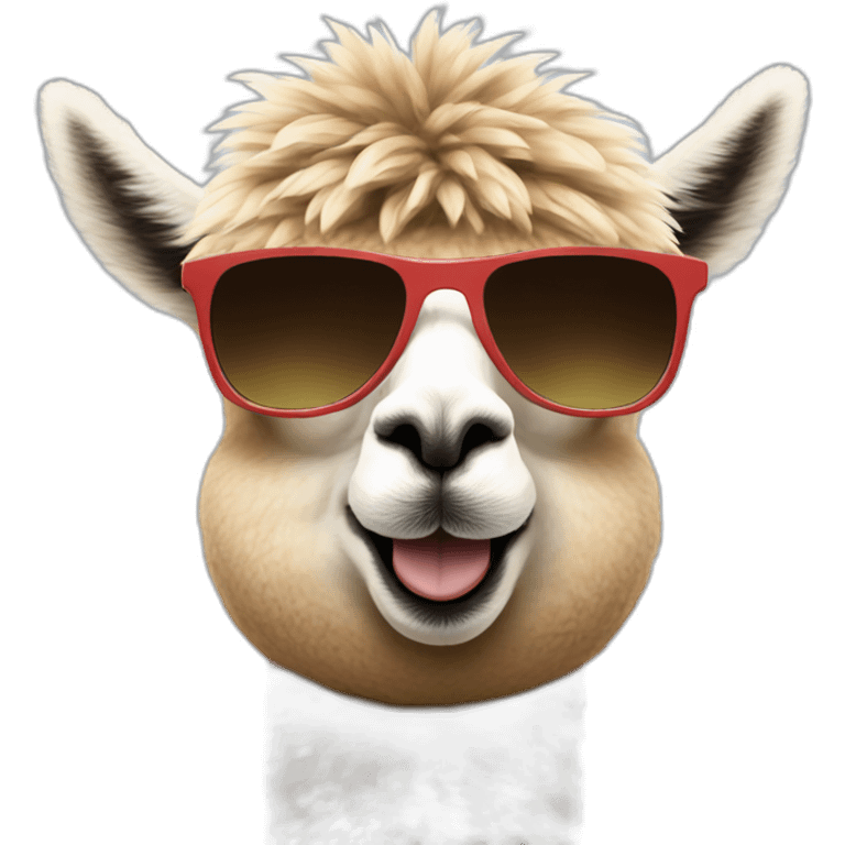 alpaca in switzerland with sunglasses emoji