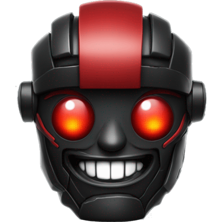 Evil sci-fi black and red robot smiling  emoji