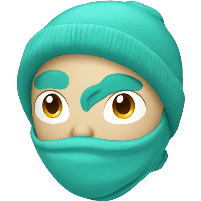 turquoise winter hat emoji