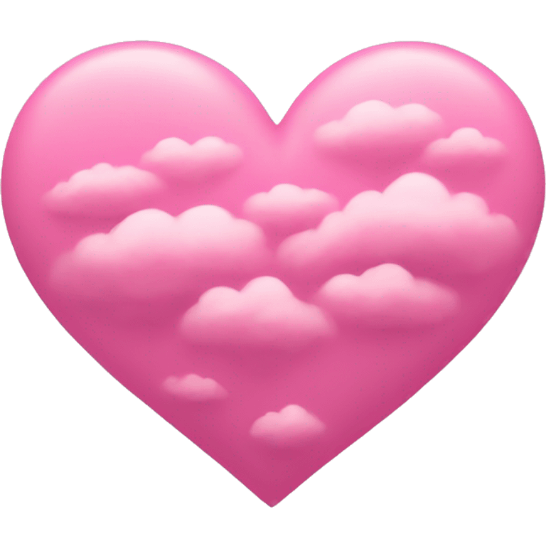 Pink heart cloud emoji