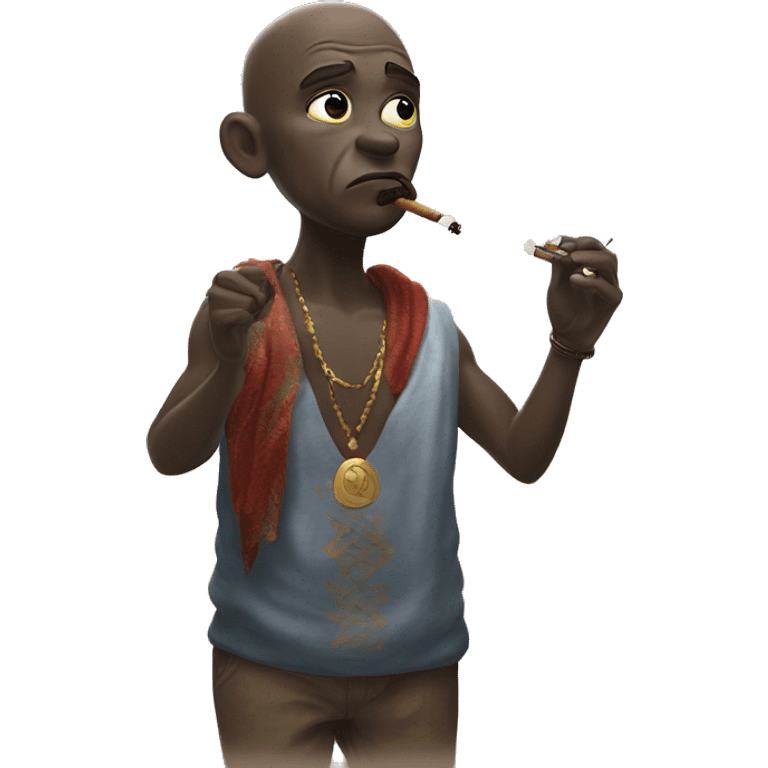 Keaton from god of war smoking a rolled cbd blunt emoji