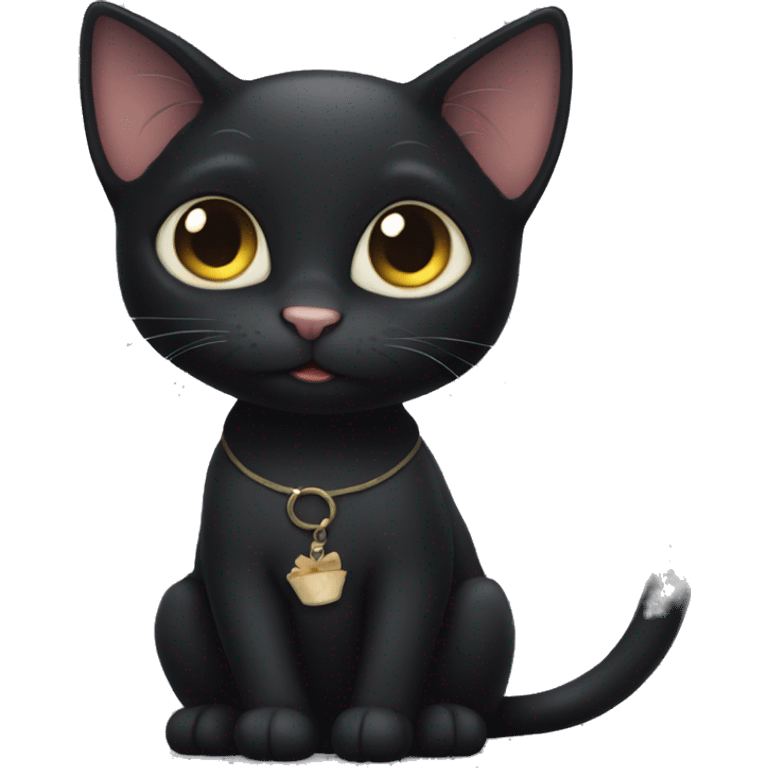 Black cat cute emoji