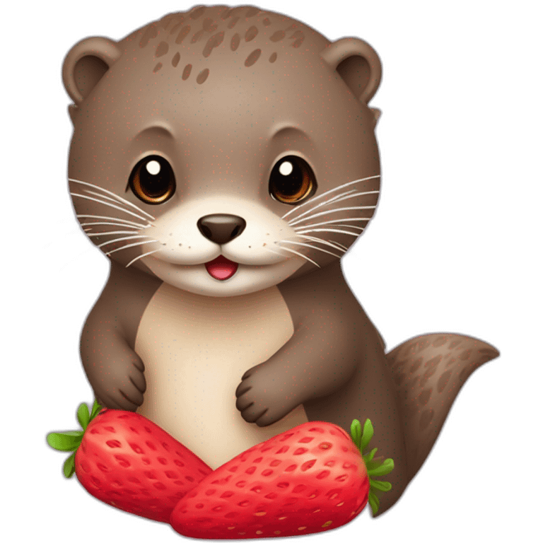 Loutre sur fraise emoji