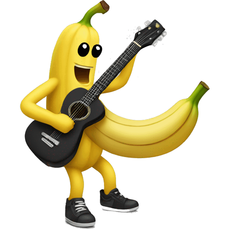 Un banano tocando una guitarra emoji