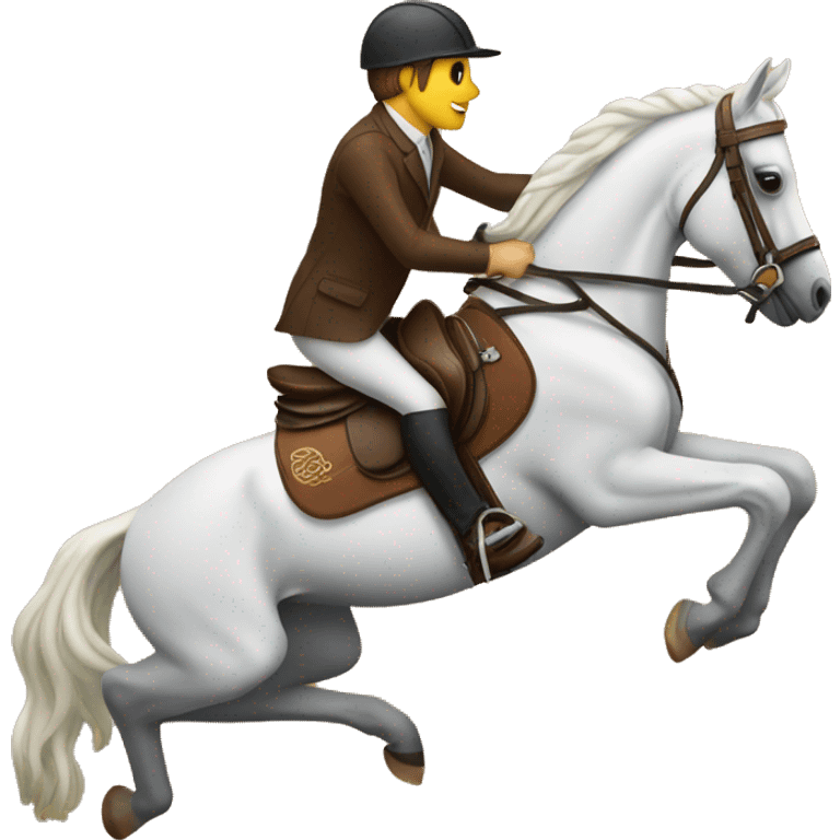 Horse jumping saddle  emoji