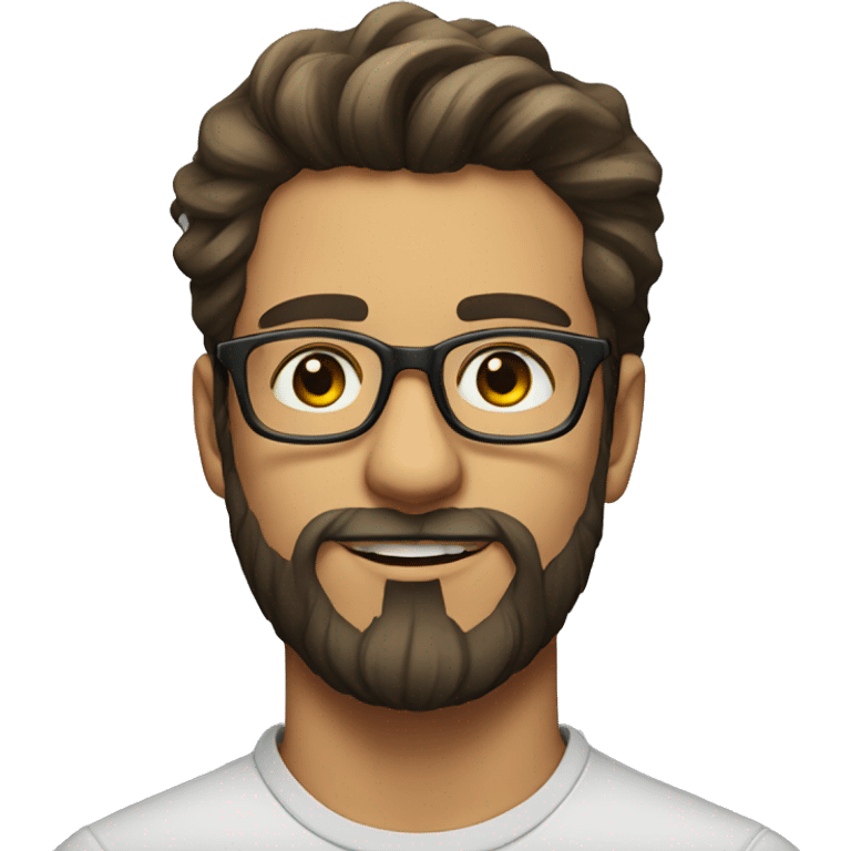 young bearded man in glasses portrait emoji