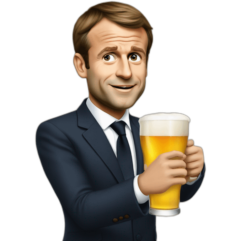 emmanuel macron drink beer emoji