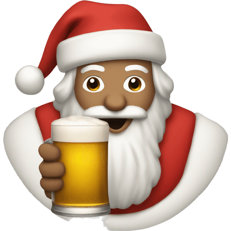 Santa with beer emoji