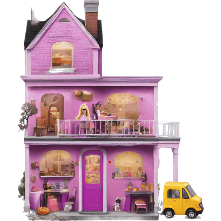 Barbie’s 5 story tall haunted dream house and food truck  emoji