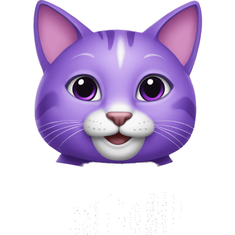 Purple Happy humanised Cat with a notebook emoji