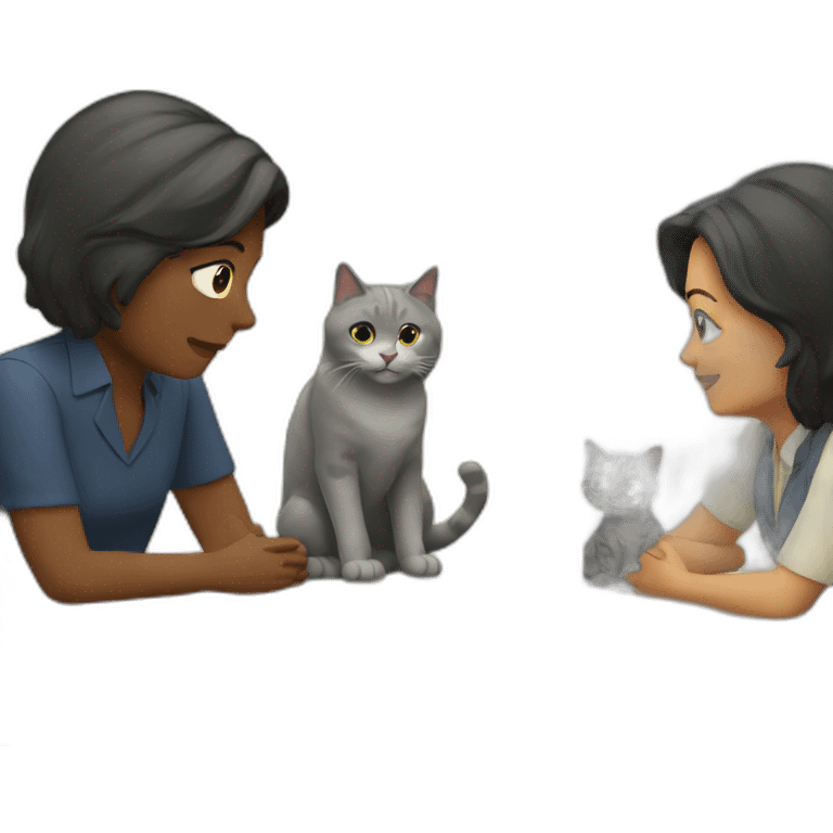 meeting with 4 cats emoji